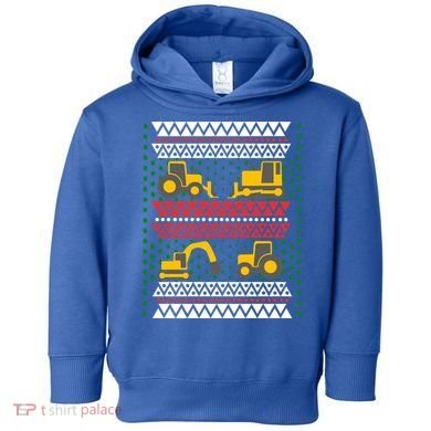 Excavator Tractor Bulldozer Christmas Ugly Sweater Cool Gift Toddler Hoodie