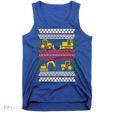 Excavator Tractor Bulldozer Christmas Ugly Sweater Cool Gift Tank Top