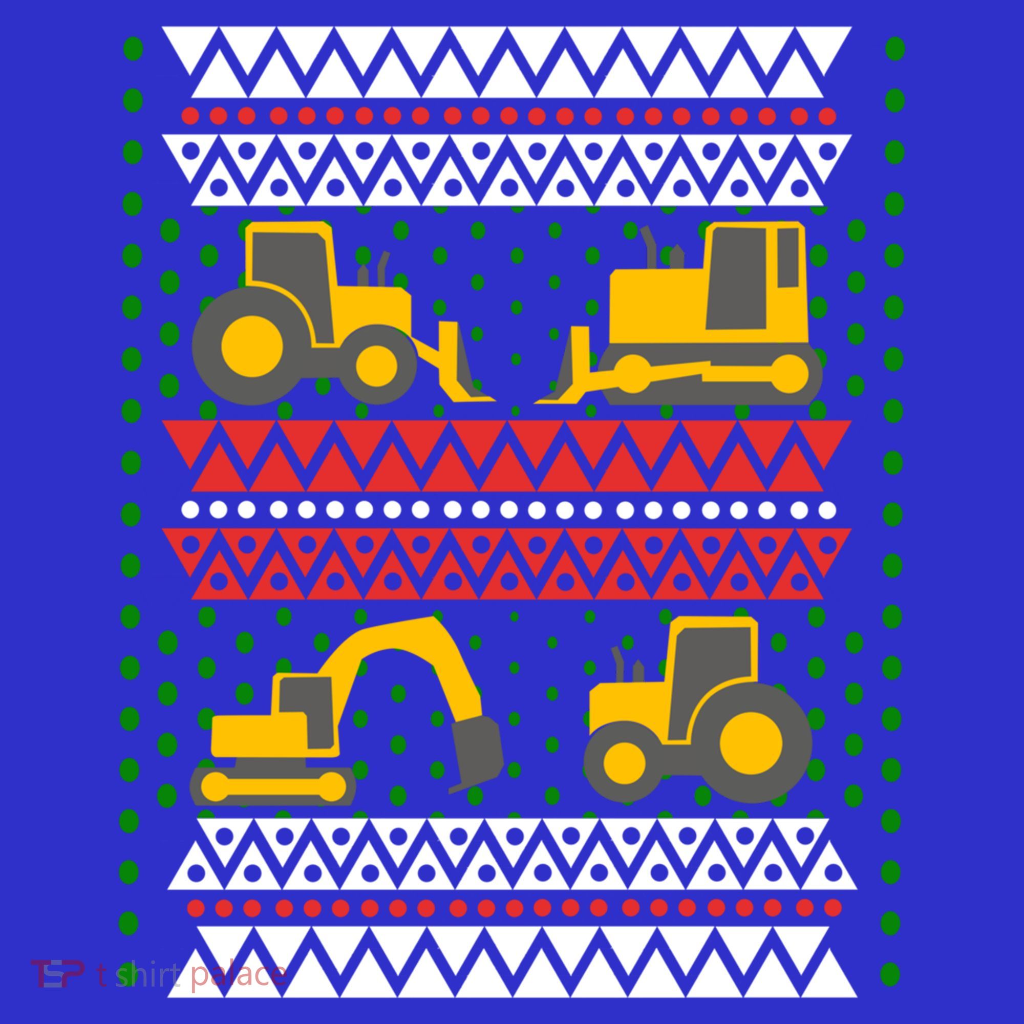 Excavator Tractor Bulldozer Christmas Ugly Sweater Cool Gift Toddler T-Shirt