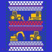 Excavator Tractor Bulldozer Christmas Ugly Sweater Cool Gift Women's T-Shirt thumb 6