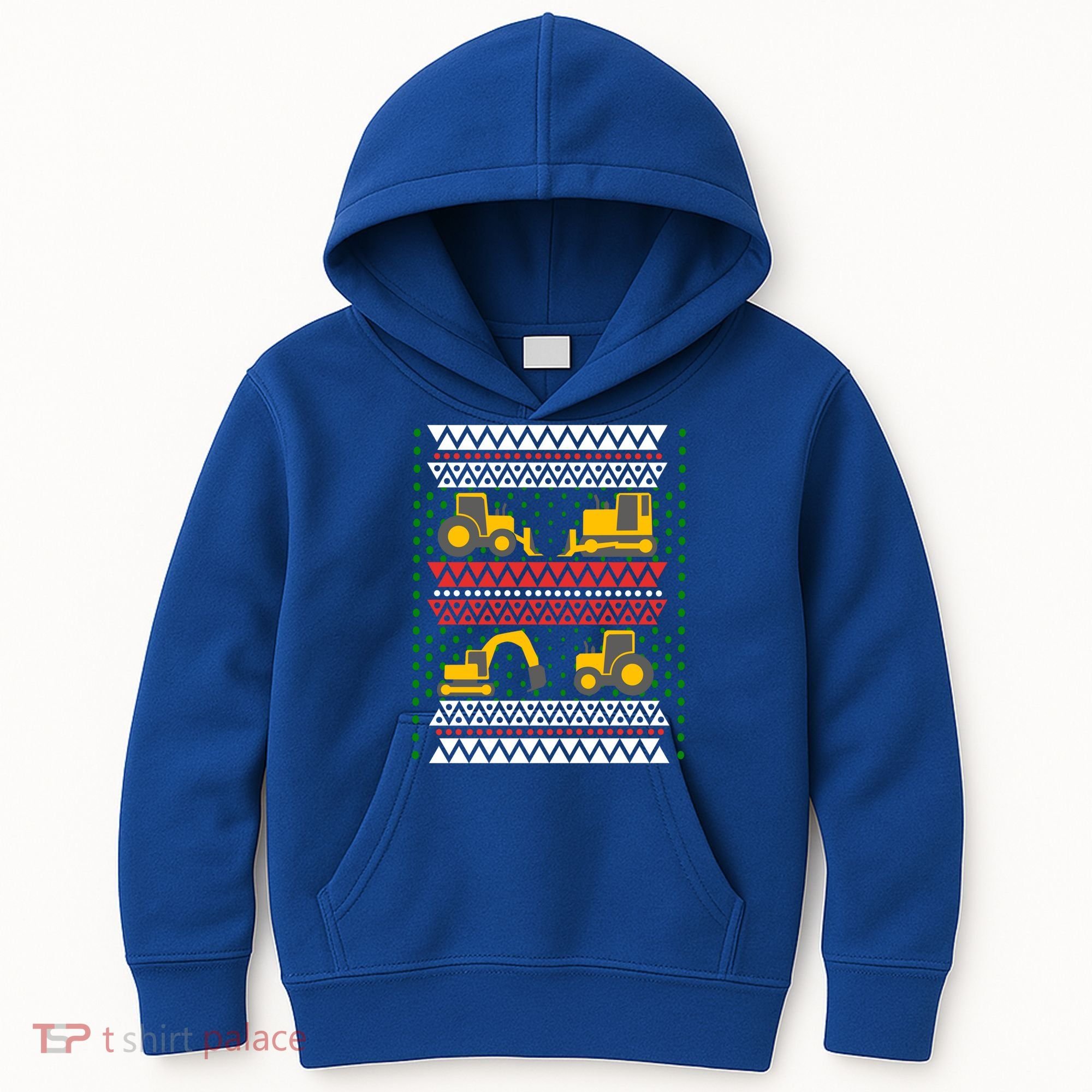 Excavator Tractor Bulldozer Christmas Ugly Sweater Cool Gift Kids Hoodie