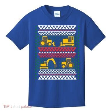 Excavator Tractor Bulldozer Christmas Ugly Sweater Cool Gift Kids T-Shirt