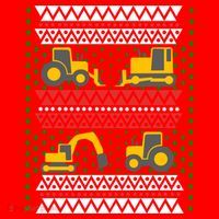 Excavator Tractor Bulldozer Christmas Ugly Sweater Cool Gift Santa Hat thumb 1