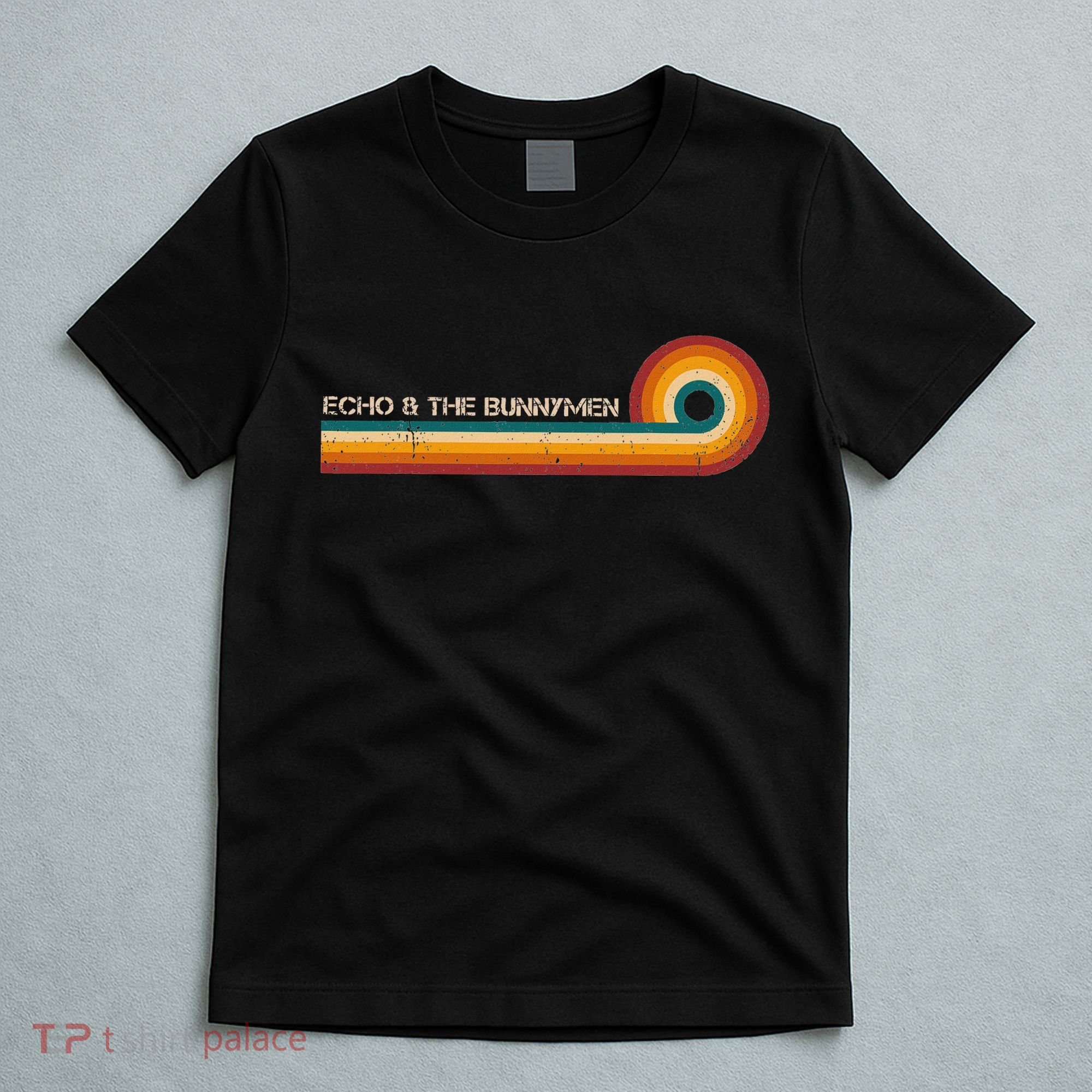 Echo & The Bunnymen Retro Stripes Musician Vintage T-Shirt