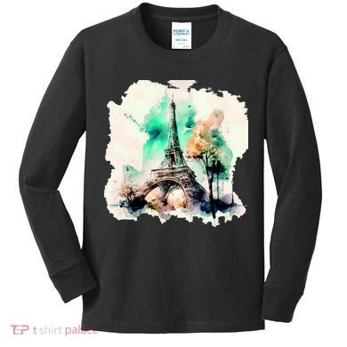 Eiffel Tower Kids Long Sleeve Shirt