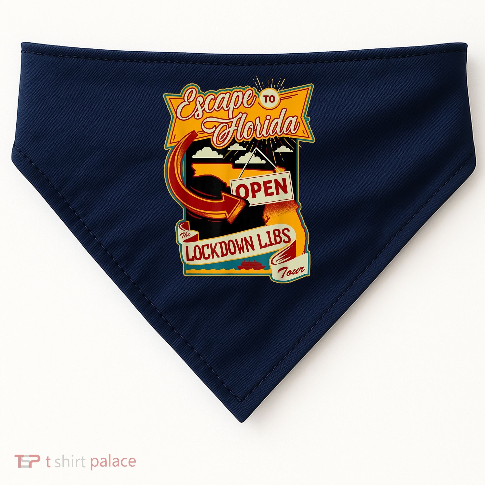Escape To Florida Open The Lockdown Libs Tour USA-Made Doggie Bandana