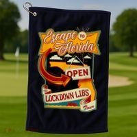 Escape To Florida Open The Lockdown Libs Tour Golf Towel thumb 1