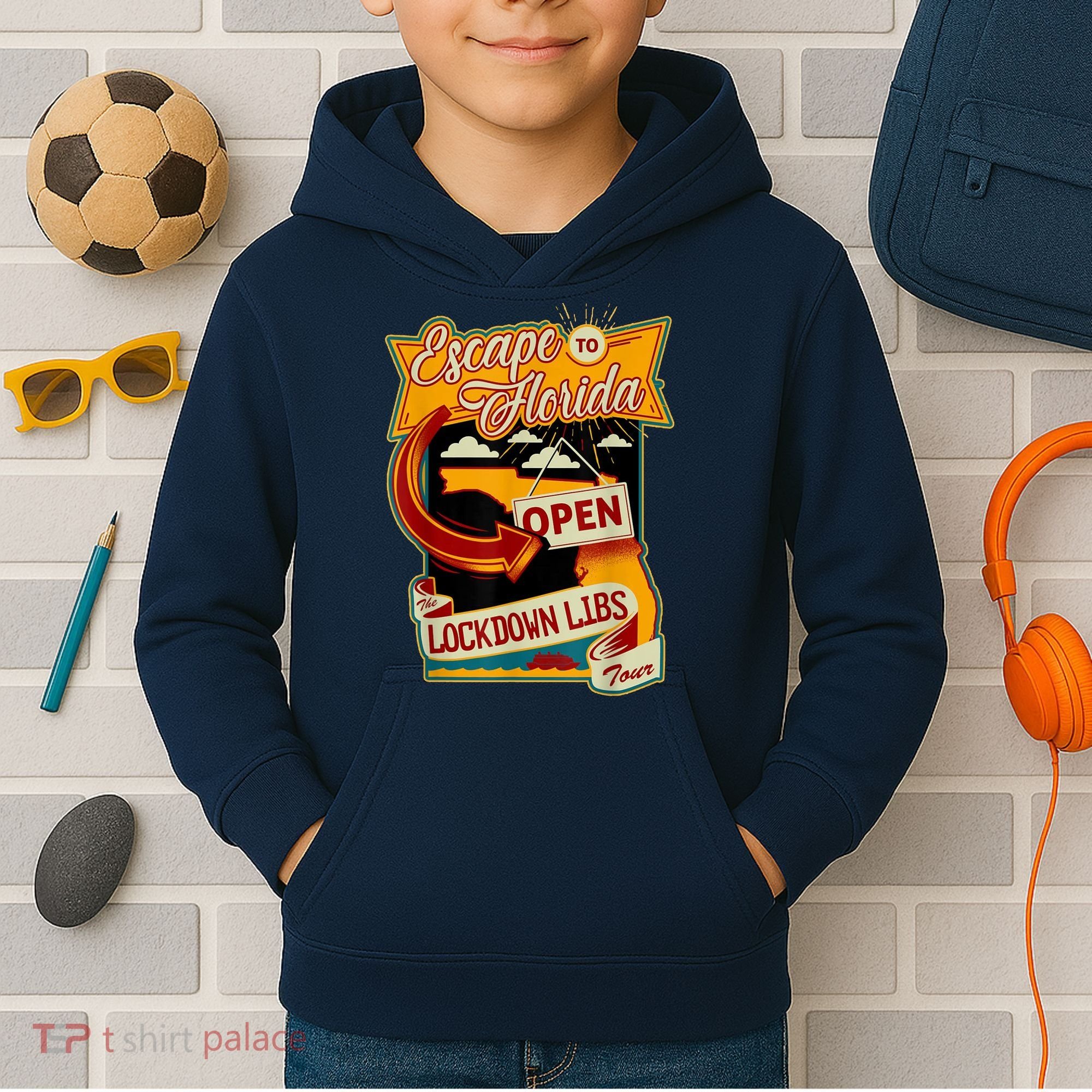 Escape To Florida Open The Lockdown Libs Tour Kids Hoodie