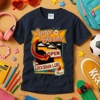 Escape To Florida Open The Lockdown Libs Tour Kids T-Shirt thumb 3