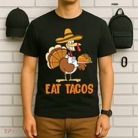Eat Tacos Funny Turkey Thanksgiving Holiday T-Shirt thumb 6