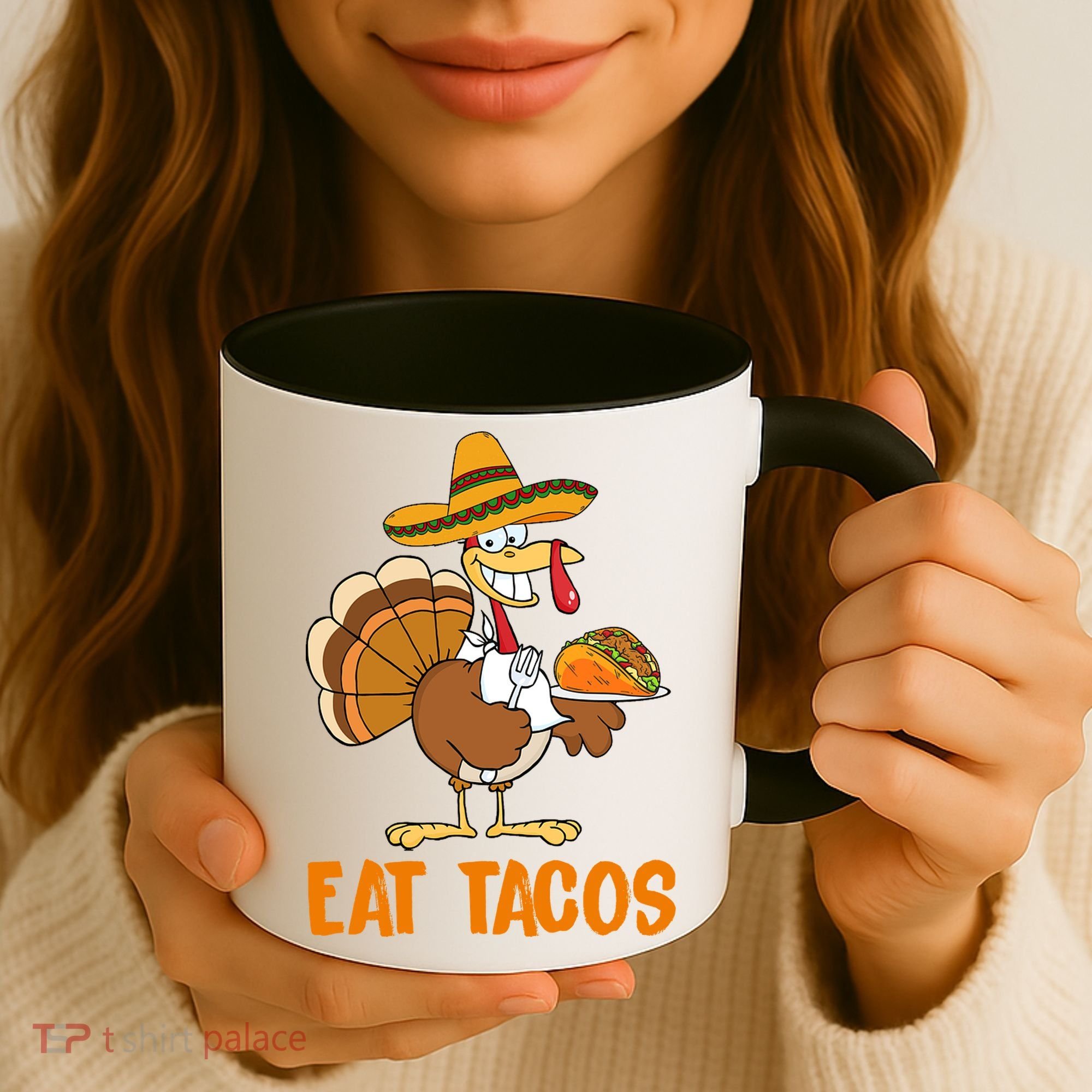 Eat Tacos Funny Turkey Thanksgiving Holiday Coffee Mug