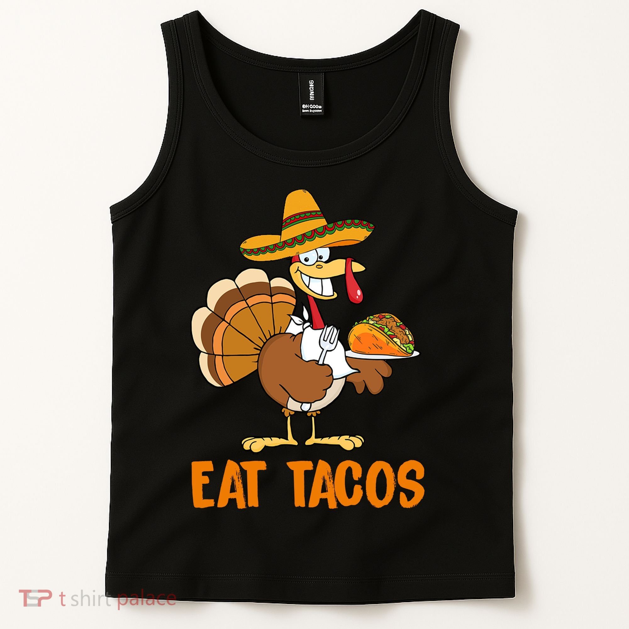 Eat Tacos Funny Turkey Thanksgiving Holiday Tank Top
