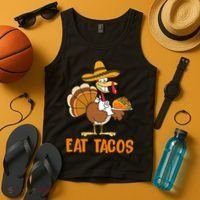 Eat Tacos Funny Turkey Thanksgiving Holiday Tank Top thumb 4