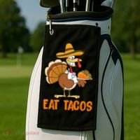 Eat Tacos Funny Turkey Thanksgiving Holiday Golf Towel thumb 2