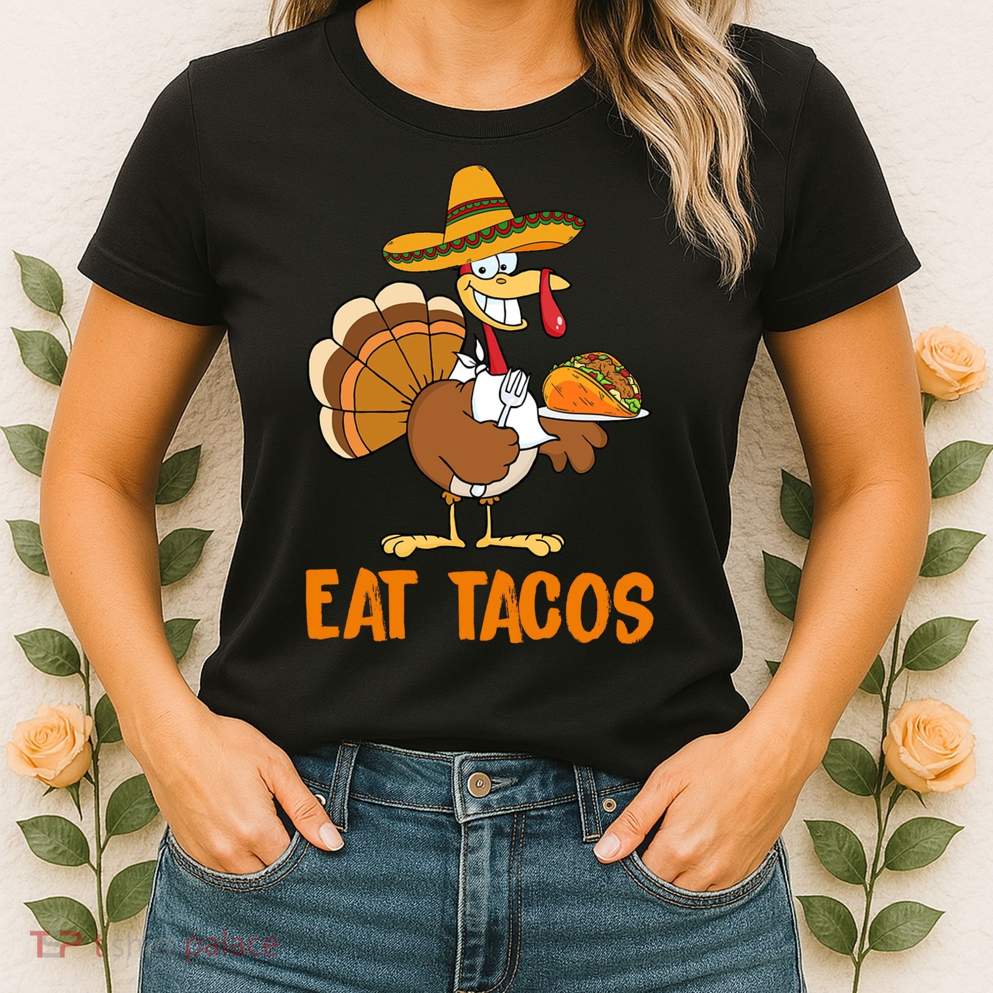 Eat Tacos Funny Turkey Thanksgiving Holiday Women's T-Shirt