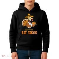 Eat Tacos Funny Turkey Thanksgiving Holiday Kids Hoodie thumb 4