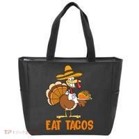 Eat Tacos Funny Turkey Thanksgiving Holiday Tote Bag thumb 0