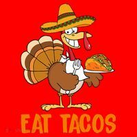 Eat Tacos Funny Turkey Thanksgiving Holiday Santa Hat thumb 1
