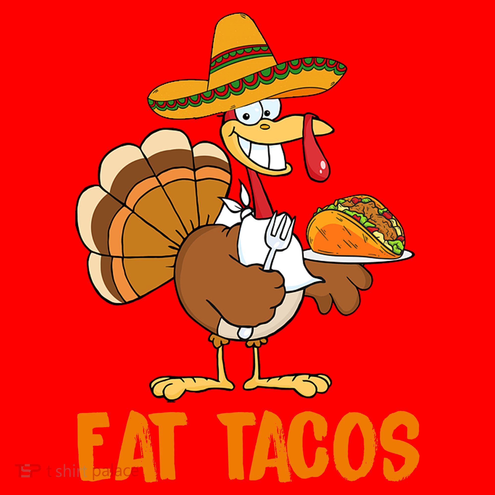 Eat Tacos Funny Turkey Thanksgiving Holiday Santa Hat