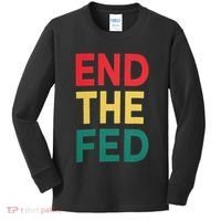 End The Fed Federal Reserve Bitcoin Over Fiat Currency Kids Long Sleeve Shirt thumb 0