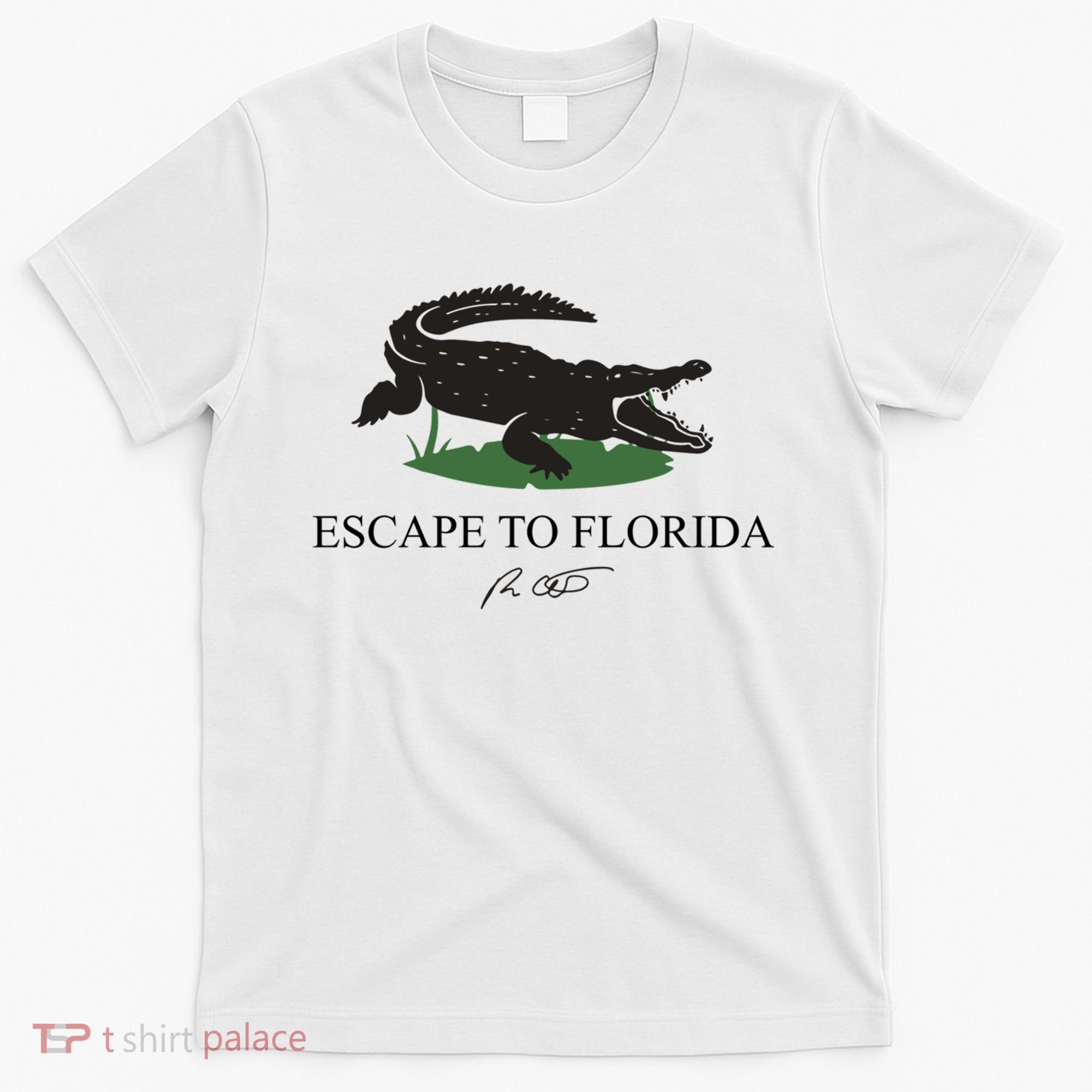 Escape To Florida Ron Desantis Us Flag Vintage Funny T-Shirt