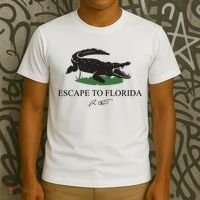 Escape To Florida Ron Desantis Us Flag Vintage Funny T-Shirt thumb 3