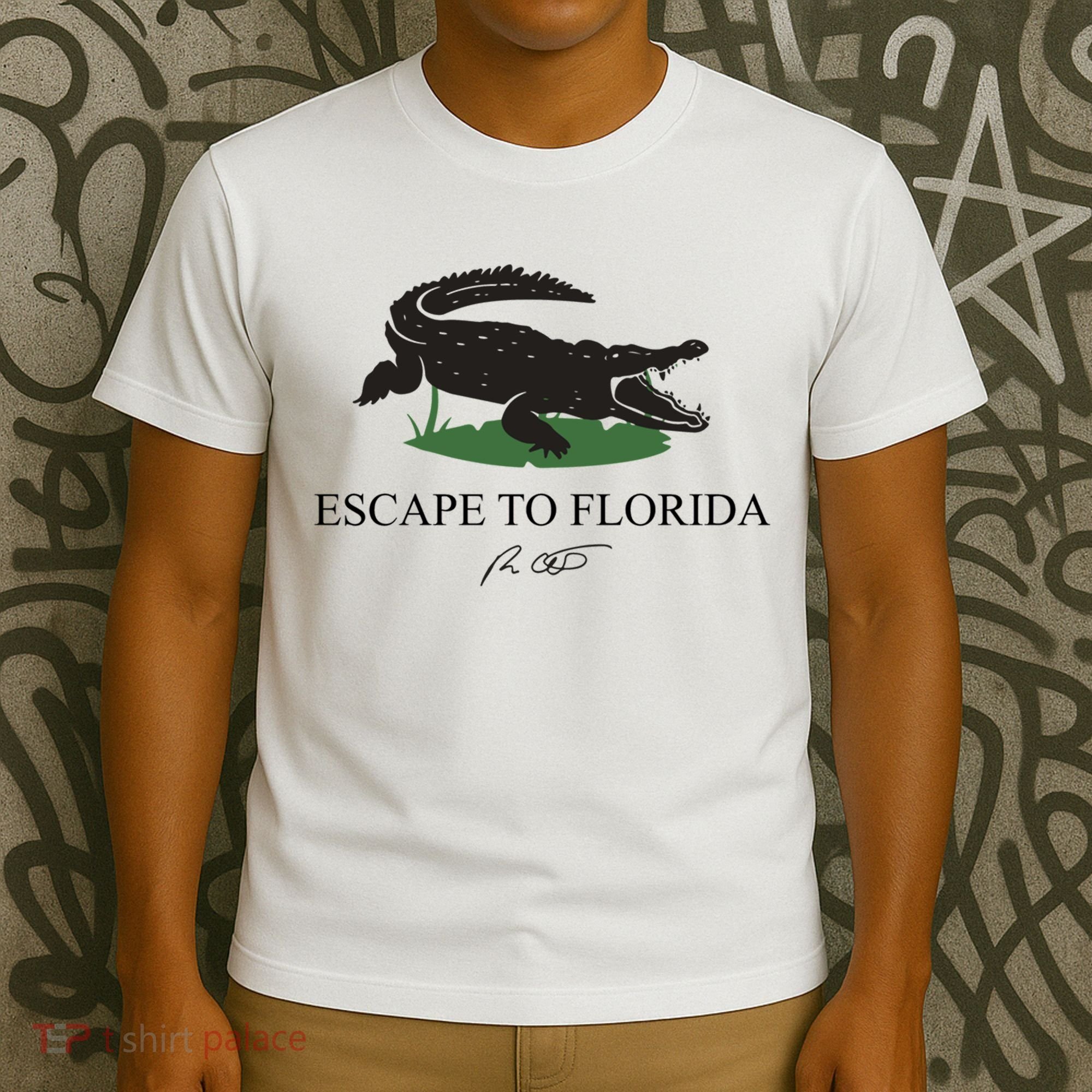 Escape To Florida Ron Desantis Us Flag Vintage Funny T-Shirt