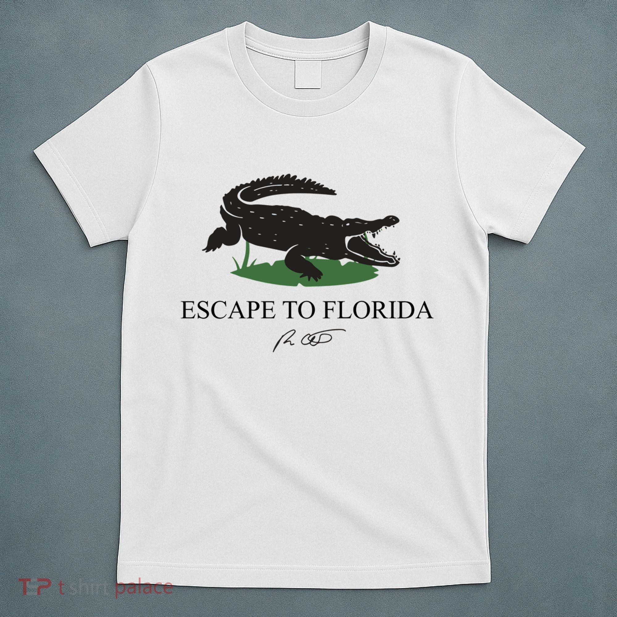 Escape To Florida Ron Desantis Us Flag Vintage Funny T-Shirt