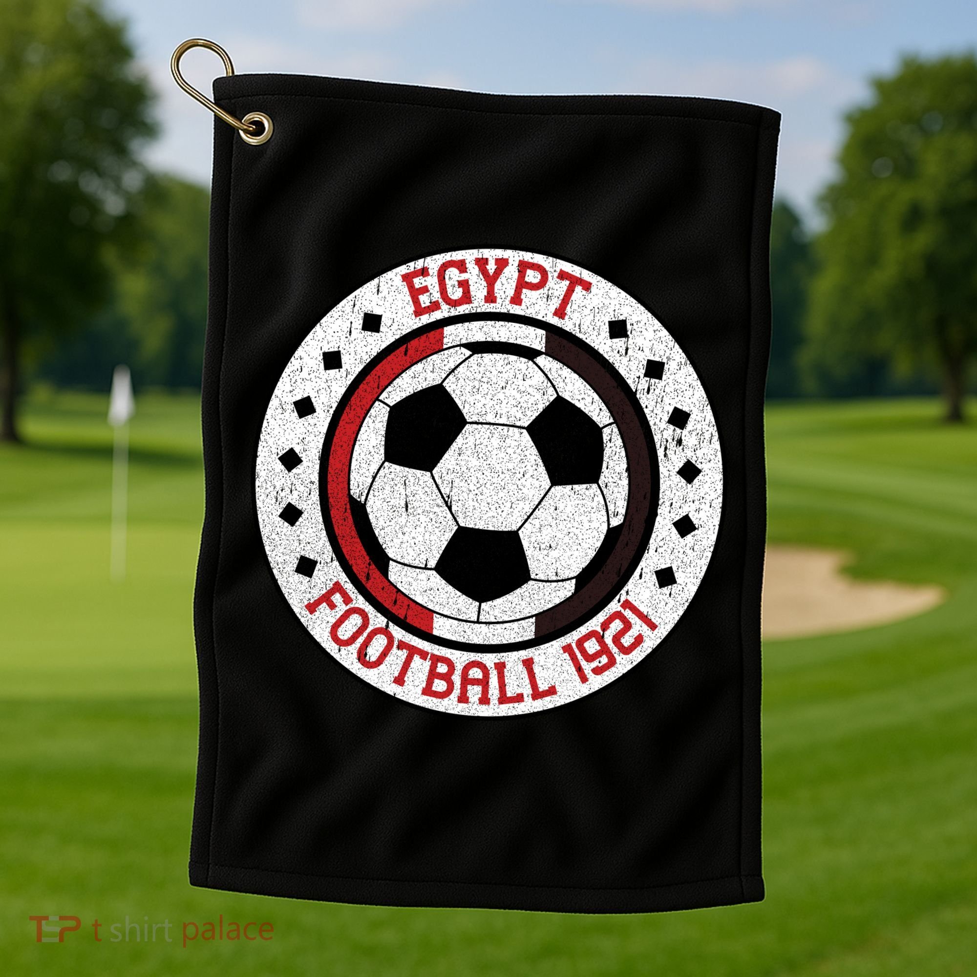 Egypt Team Football 1921 Retro Soccer Emblem Golf Towel