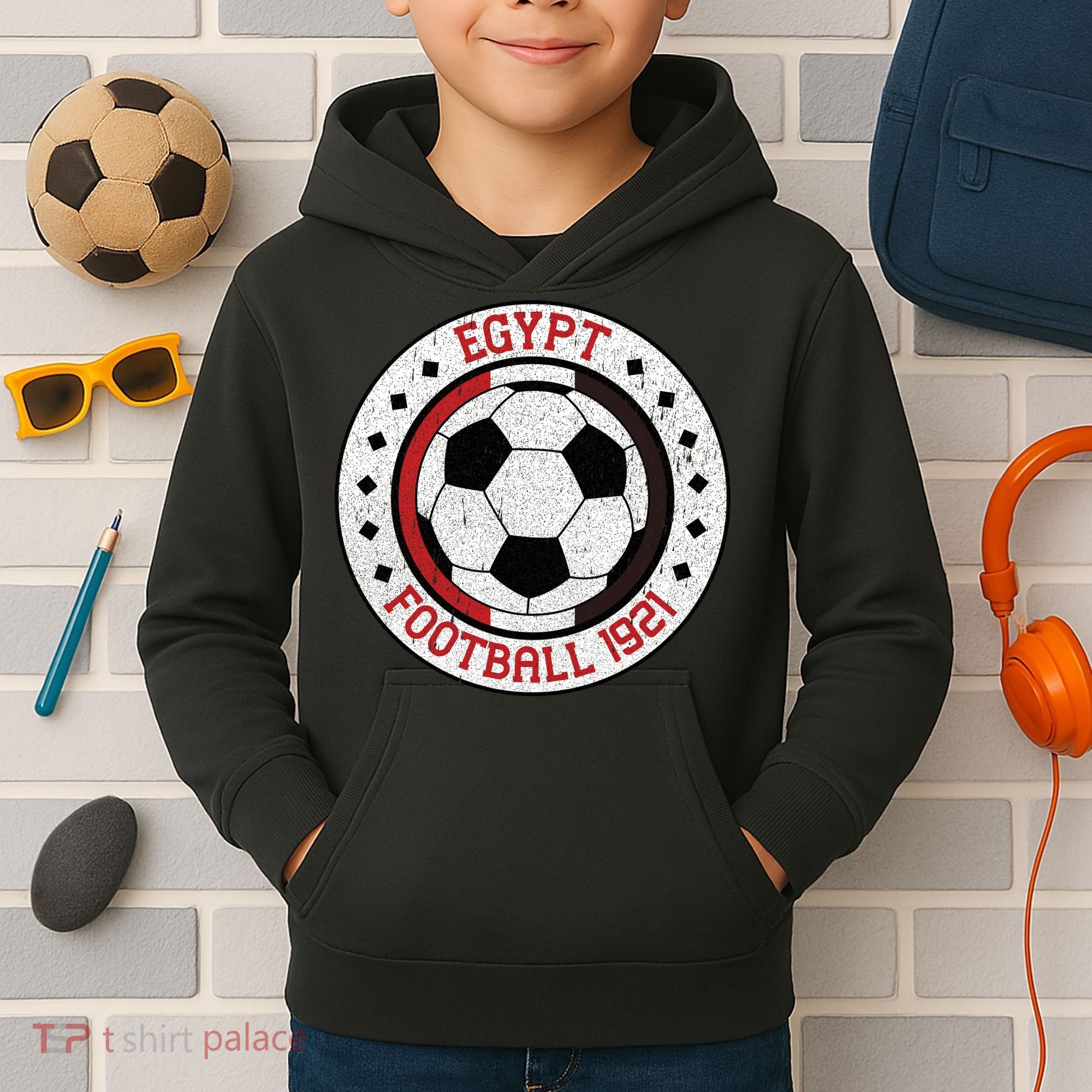 Egypt Team Football 1921 Retro Soccer Emblem Kids Hoodie