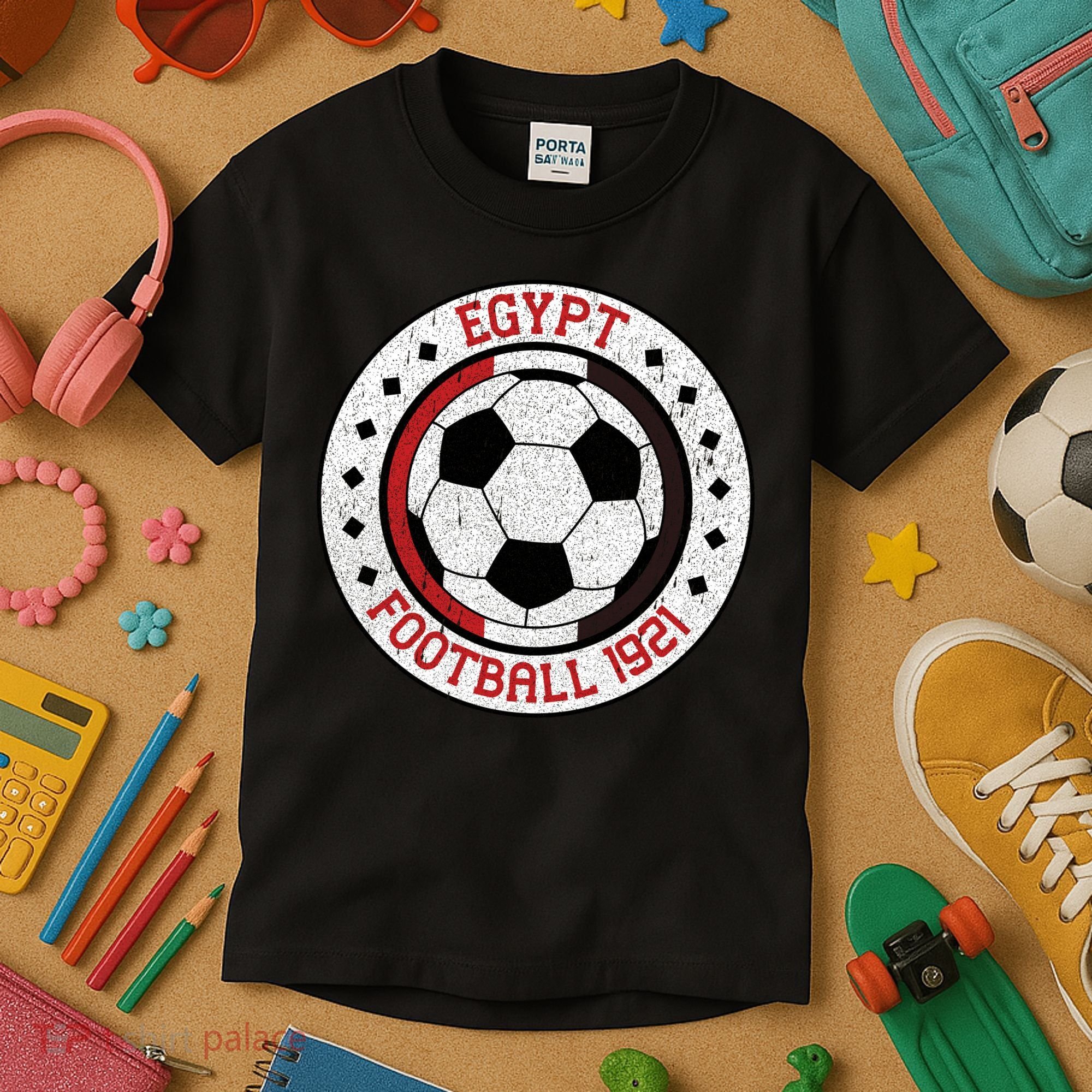 Egypt Team Football 1921 Retro Soccer Emblem Kids T-Shirt