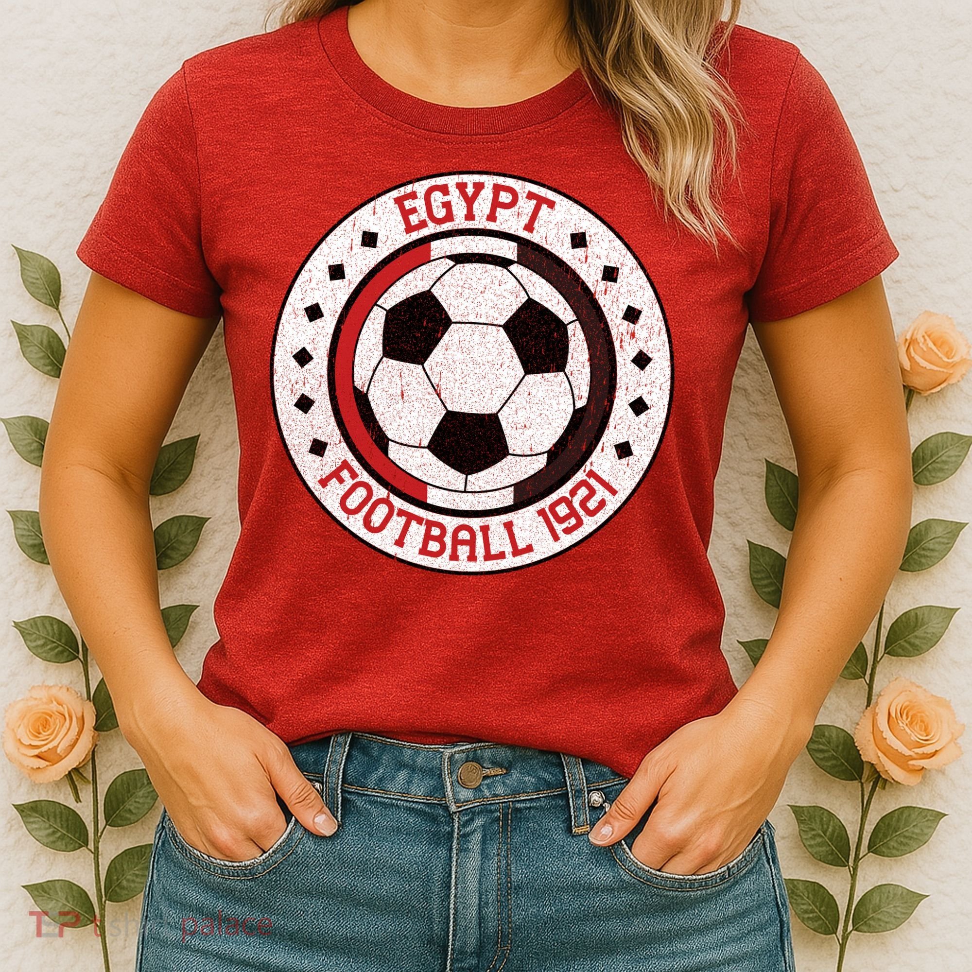 Egypt Team Football 1921 Retro Soccer Emblem Women's T-Shirt