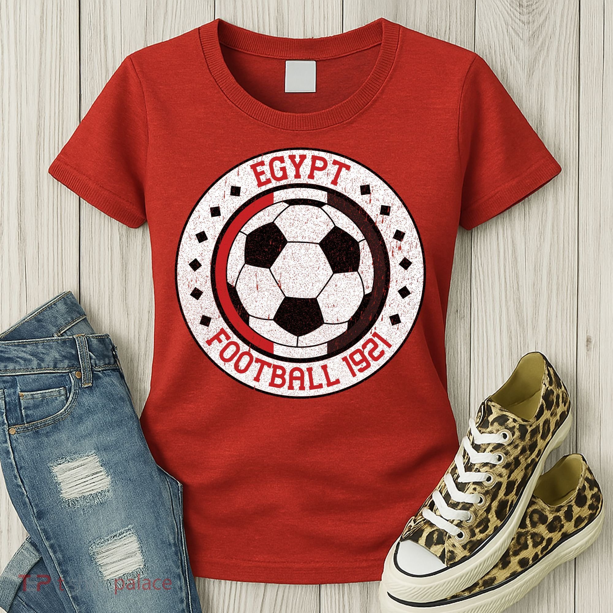 Egypt Team Football 1921 Retro Soccer Emblem Women's T-Shirt