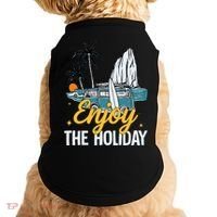 Enjoy The Holiday Summer Beach Palm Hawaiian Doggie Tank thumb 0