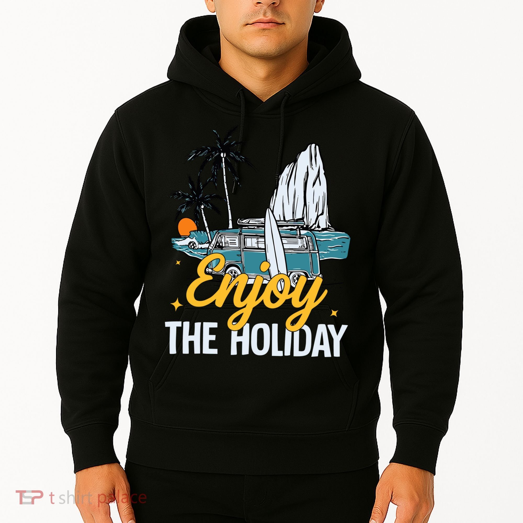 Enjoy The Holiday Summer Beach Palm Hawaiian Hoodie