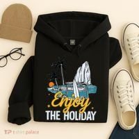 Enjoy The Holiday Summer Beach Palm Hawaiian Hoodie thumb 4