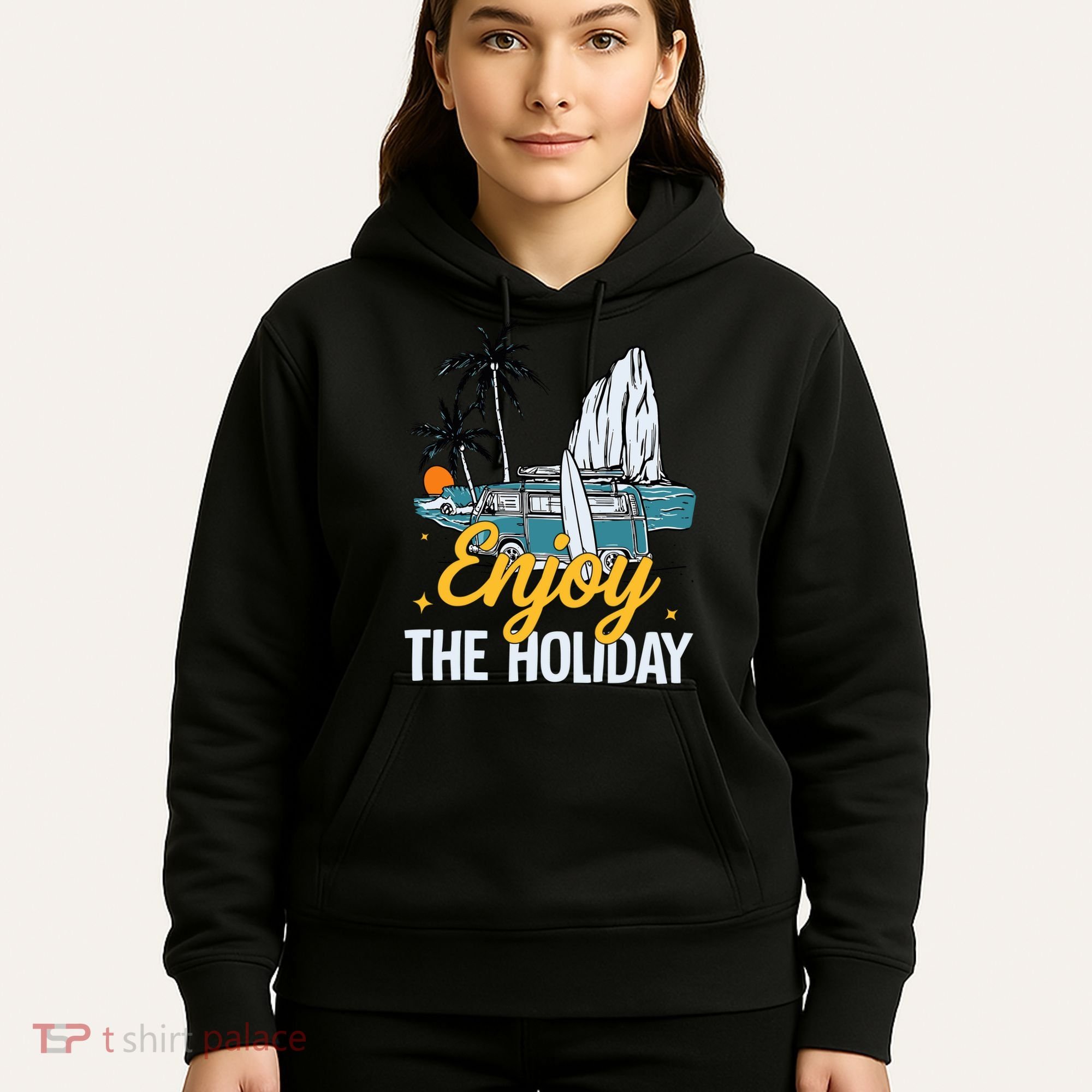 Enjoy The Holiday Summer Beach Palm Hawaiian Hoodie