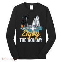Enjoy The Holiday Summer Beach Palm Hawaiian Long Sleeve Shirt thumb 0