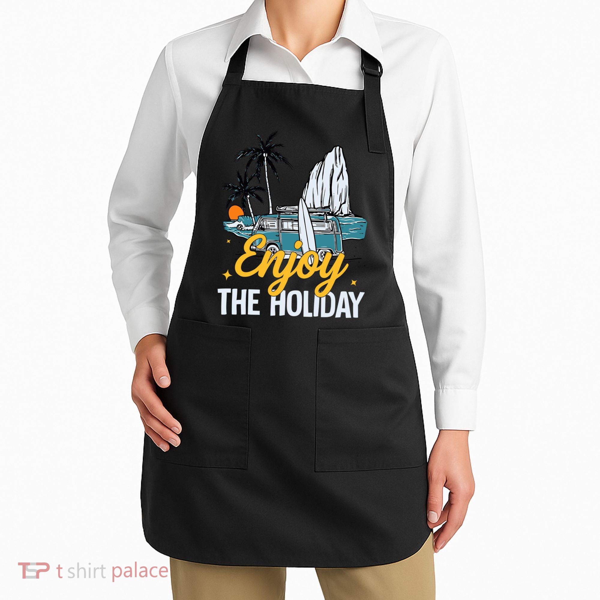 Enjoy The Holiday Summer Beach Palm Hawaiian Apron