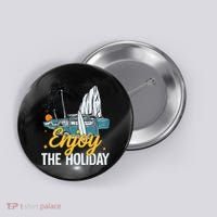 Enjoy The Holiday Summer Beach Palm Hawaiian Button thumb 0