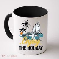 Enjoy The Holiday Summer Beach Palm Hawaiian Coffee Mug thumb 0