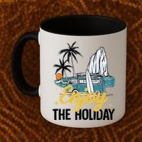 Enjoy The Holiday Summer Beach Palm Hawaiian Coffee Mug thumb 2