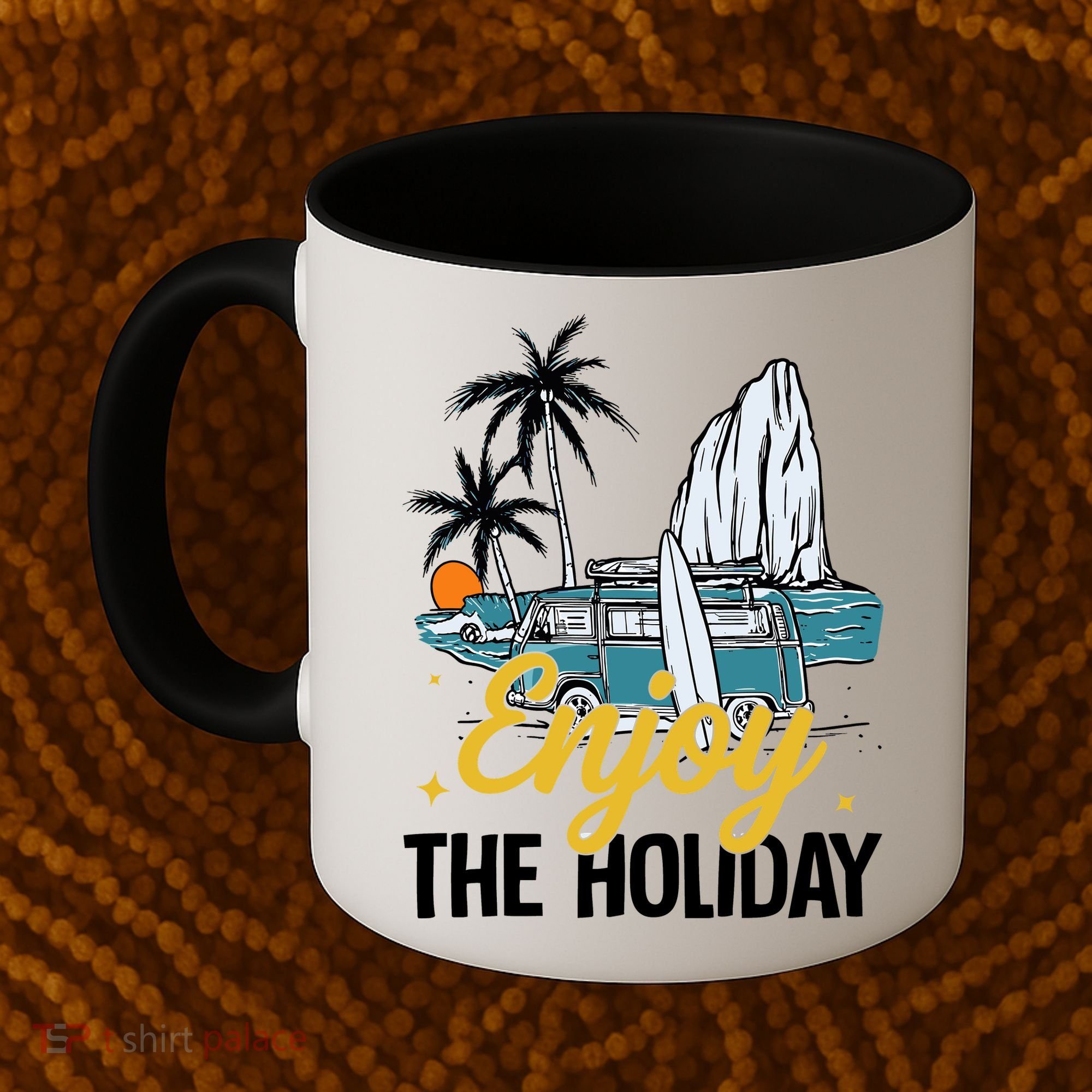 Enjoy The Holiday Summer Beach Palm Hawaiian Coffee Mug