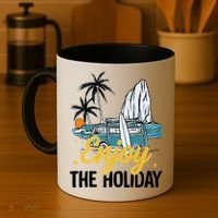Enjoy The Holiday Summer Beach Palm Hawaiian Coffee Mug thumb 4