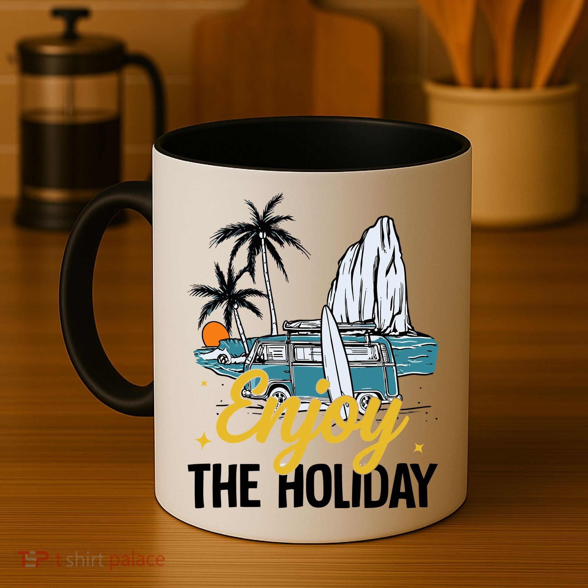 Enjoy The Holiday Summer Beach Palm Hawaiian Coffee Mug