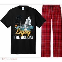 Enjoy The Holiday Summer Beach Palm Hawaiian Pajama Set thumb 0