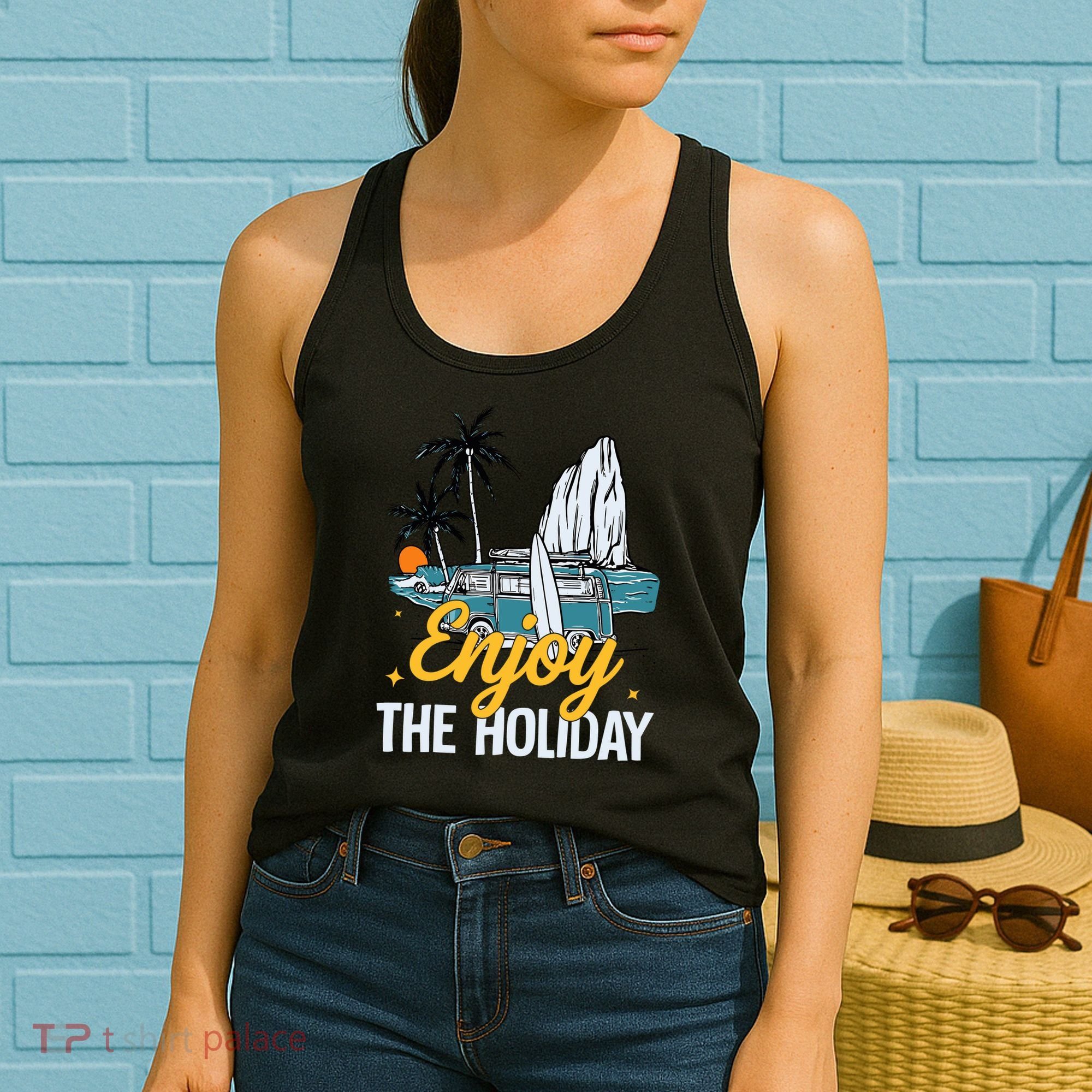 Enjoy The Holiday Summer Beach Palm Hawaiian Women's Tank Top