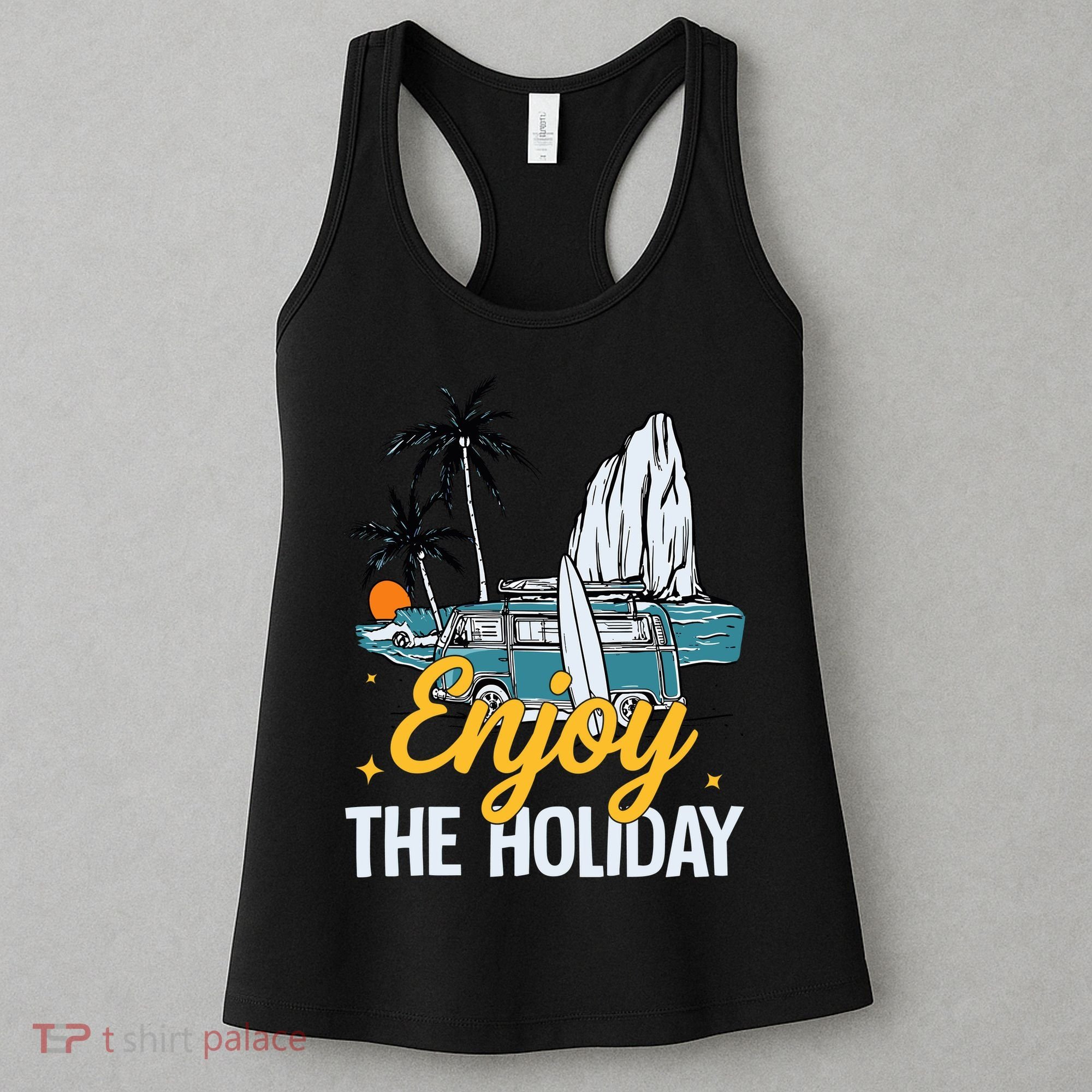 Enjoy The Holiday Summer Beach Palm Hawaiian Women's Tank Top