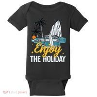 Enjoy The Holiday Summer Beach Palm Hawaiian Baby Bodysuit thumb 0