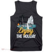 Enjoy The Holiday Summer Beach Palm Hawaiian Tank Top thumb 0